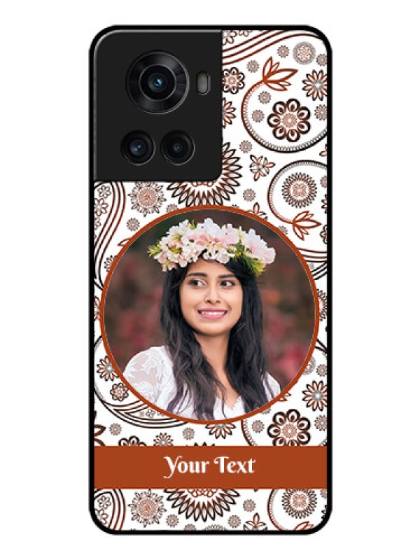 Custom OnePlus 10R 5G Custom Glass Mobile Case - Abstract Flower Design