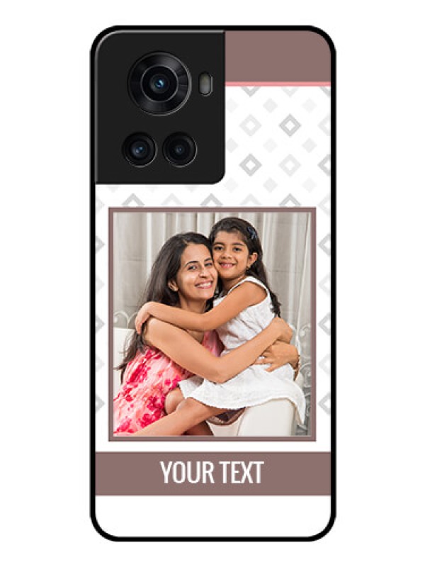 Custom OnePlus 10R 5G Photo Printing on Glass Case - Simple Diamond Design