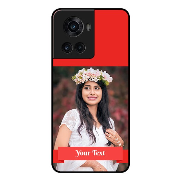OnePlus 10R 5G Custom Glass Phone Case - Simple Red Color Design OnePlus 10R 5G Custom Glass Phone Case - Simple Red Color Design