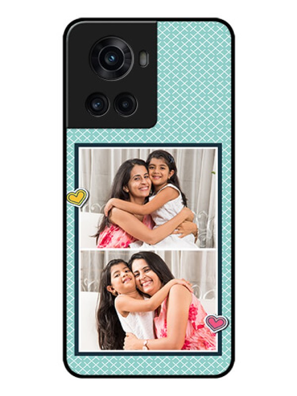 Custom OnePlus 10R 5G Custom Glass Phone Case - 2 Image Holder with Pattern Design