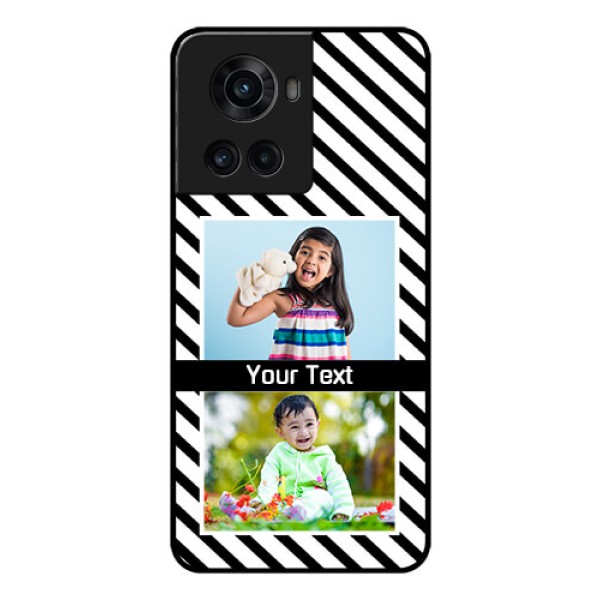 OnePlus 10R 5G Photo Printing on Glass Case - Black And White Stripes Design OnePlus 10R 5G Photo Printing on Glass Case - Black And White Stripes Design
