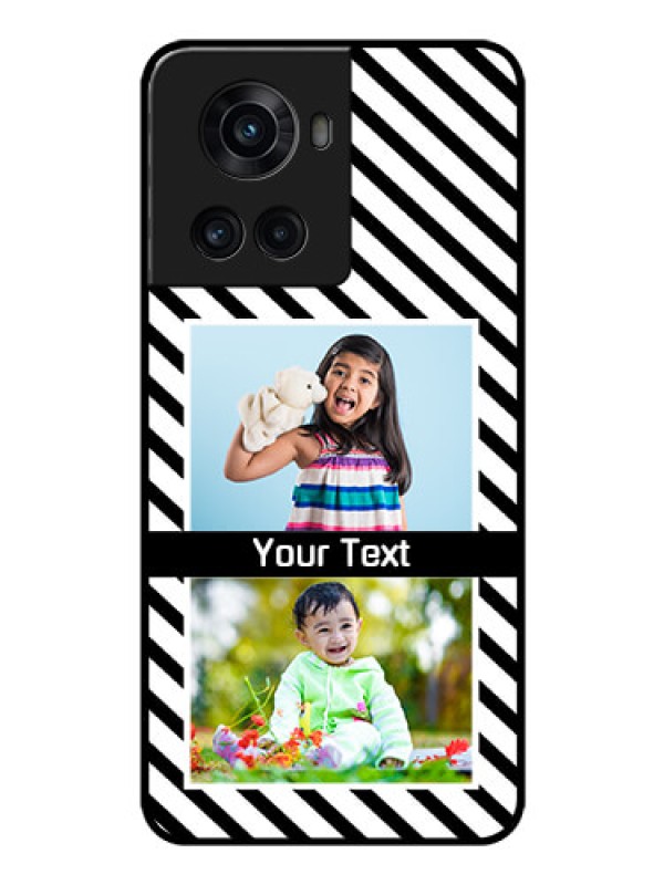 Custom OnePlus 10R 5G Photo Printing on Glass Case - Black And White Stripes Design