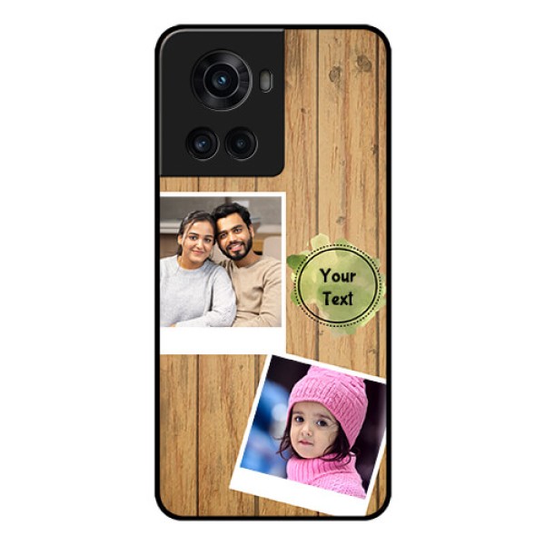 OnePlus 10R 5G Custom Glass Phone Case - Wooden Texture Design