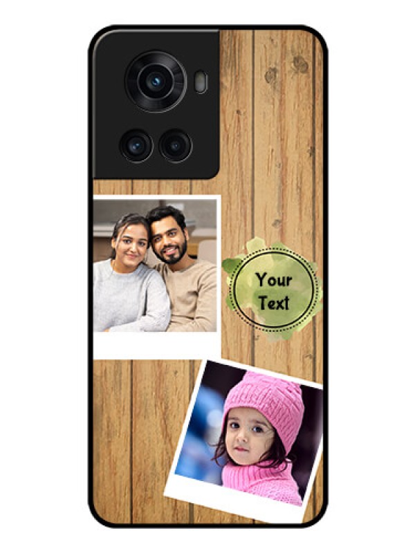 Custom OnePlus 10R 5G Custom Glass Phone Case - Wooden Texture Design