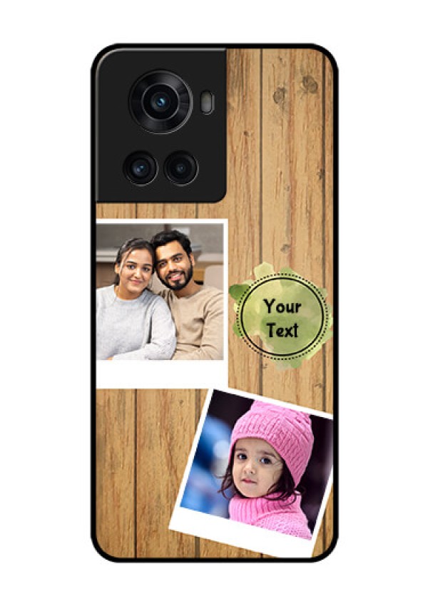 OnePlus 10R 5G Custom Glass Phone Case - Wooden Texture Design