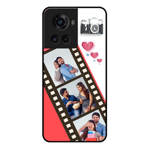 OnePlus 10R 5G Personalized Glass Phone Case - 3 Image Holder with Film Reel OnePlus 10R 5G Personalized Glass Phone Case - 3 Image Holder with Film Reel