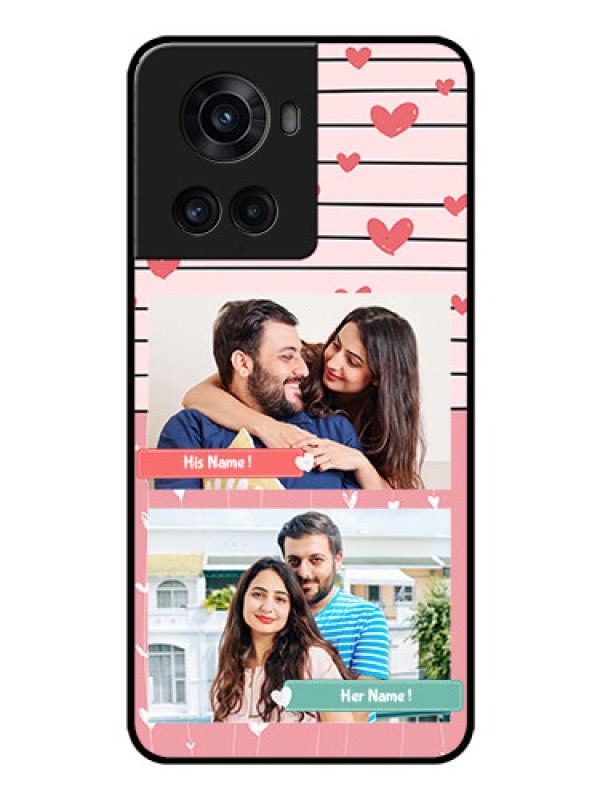 Custom OnePlus 10R 5G Custom Glass Mobile Case - Photo with Heart Design