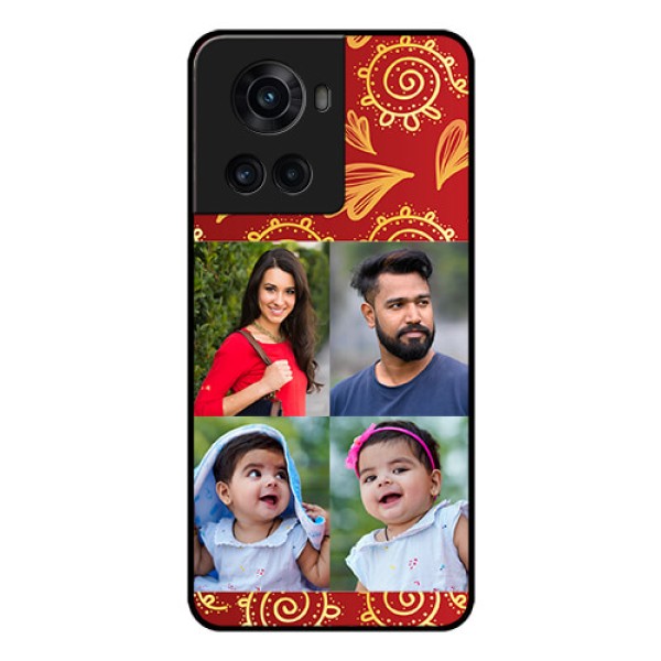 OnePlus 10R 5G Photo Printing on Glass Case - 4 Image Traditional Design