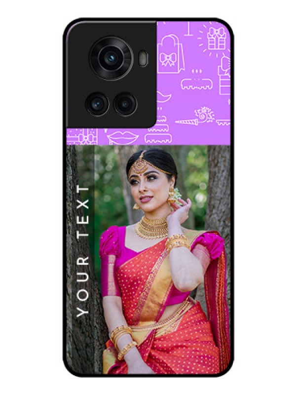 Custom OnePlus 10R 5G Custom Glass Mobile Case - Birthday Icons Design