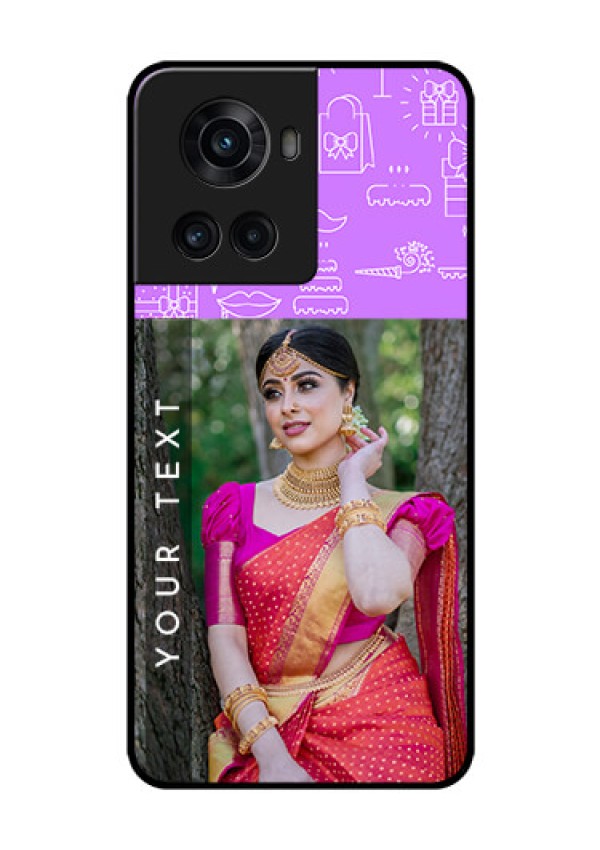 OnePlus 10R 5G Custom Glass Mobile Case - Birthday Icons Design