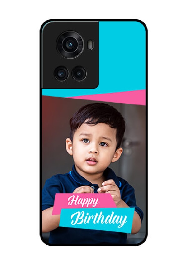 OnePlus 10R 5G Personalized Glass Phone Case - Image Holder with 2 Color Design