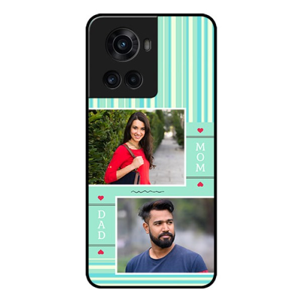 OnePlus 10R 5G Custom Glass Phone Case - Mom & Dad Pic Design