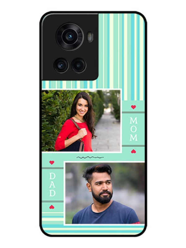 Custom OnePlus 10R 5G Custom Glass Phone Case - Mom & Dad Pic Design