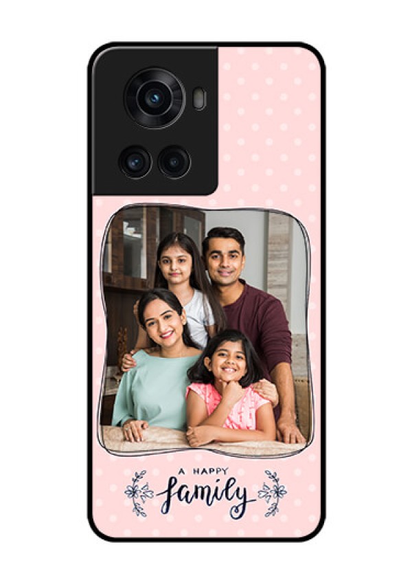 OnePlus 10R 5G Custom Glass Phone Case - Family with Dots Design