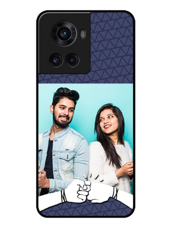 Custom OnePlus 10R 5G Photo Printing on Glass Case - with Best Friends Design