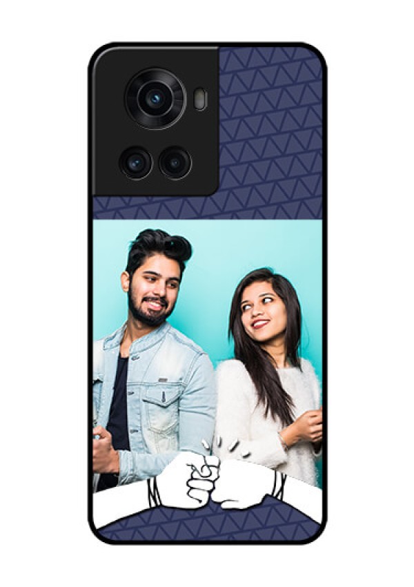 OnePlus 10R 5G Photo Printing on Glass Case - with Best Friends Design