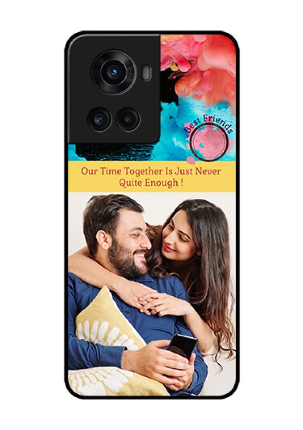 OnePlus 10R 5G Custom Glass Mobile Case - Quote with Acrylic Painting Design