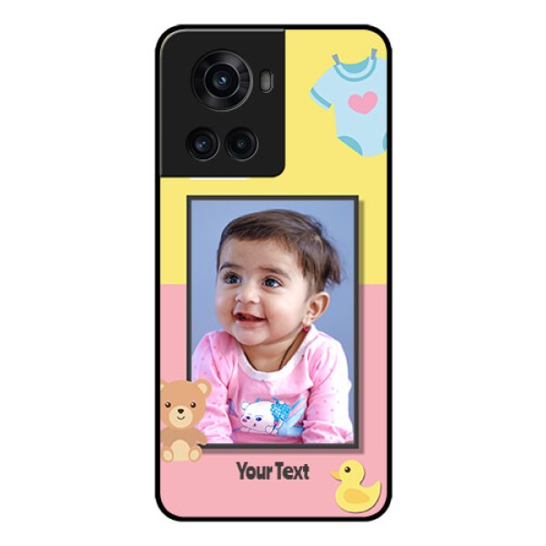 OnePlus 10R 5G Photo Printing on Glass Case - Kids 2 Color Design