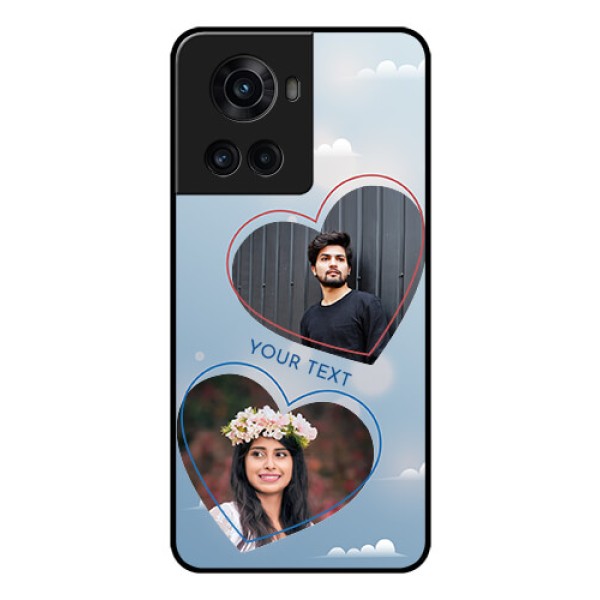OnePlus 10R 5G Custom Glass Mobile Case - Blue Color Couple Design OnePlus 10R 5G Custom Glass Mobile Case - Blue Color Couple Design