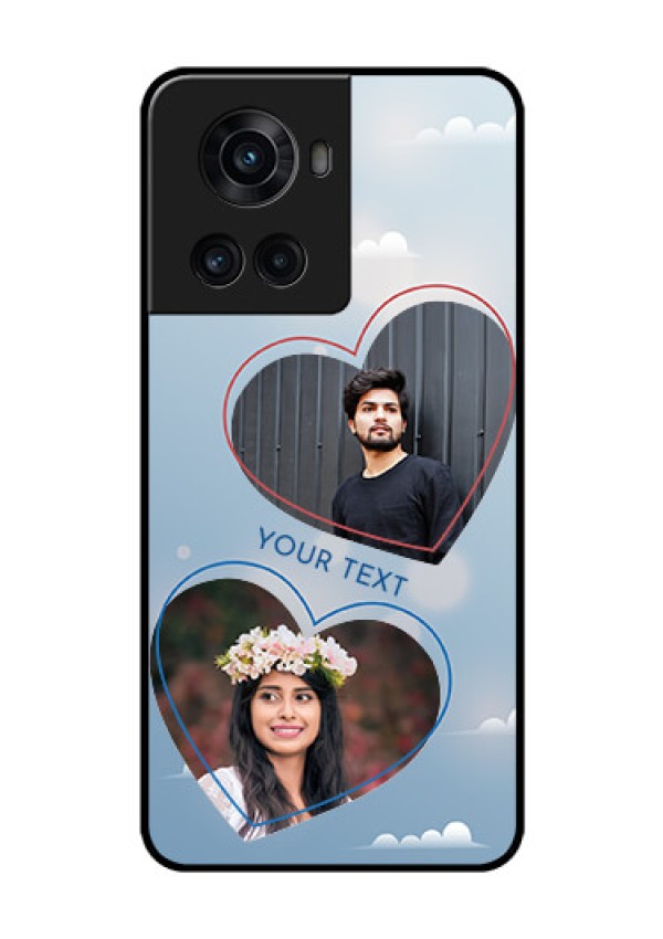 OnePlus 10R 5G Custom Glass Mobile Case - Blue Color Couple Design