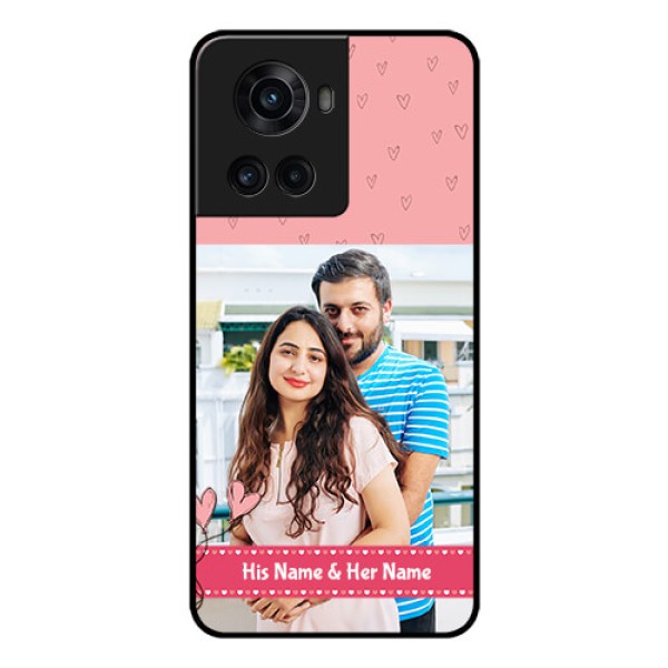 OnePlus 10R 5G Personalized Glass Phone Case - Love Design Peach Color OnePlus 10R 5G Personalized Glass Phone Case - Love Design Peach Color