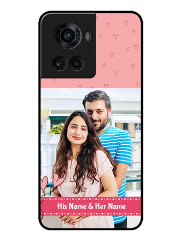 Custom OnePlus 10R 5G Personalized Glass Phone Case - Love Design Peach Color