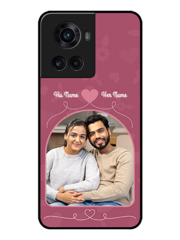 Custom OnePlus 10R 5G Photo Printing on Glass Case - Love Floral Design