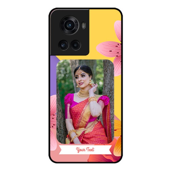 OnePlus 10R 5G Custom Glass Mobile Case - 3 Image With Vintage Floral Design OnePlus 10R 5G Custom Glass Mobile Case - 3 Image With Vintage Floral Design
