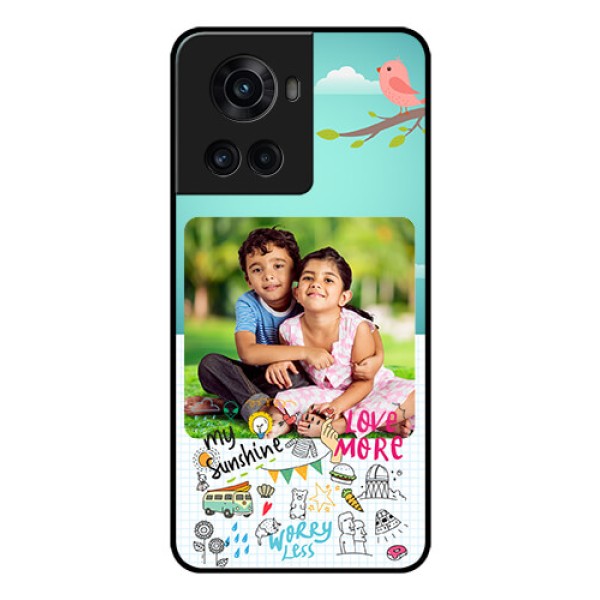 OnePlus 10R 5G Photo Printing on Glass Case - Doodle love Design