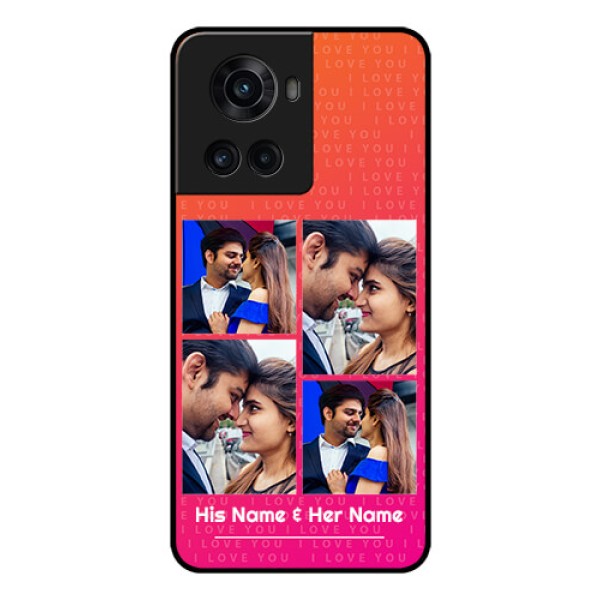OnePlus 10R 5G Custom Glass Phone Case - I Love You Pink Design OnePlus 10R 5G Custom Glass Phone Case - I Love You Pink Design