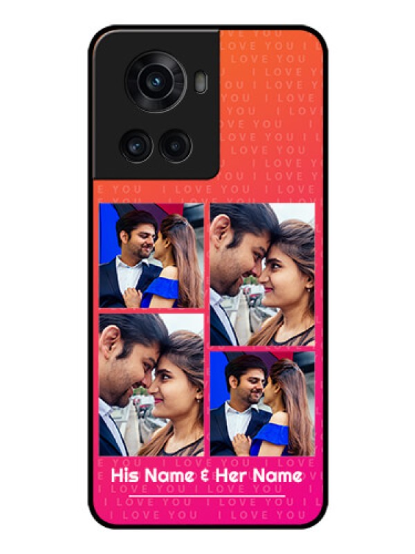 Custom OnePlus 10R 5G Custom Glass Phone Case - I Love You Pink Design