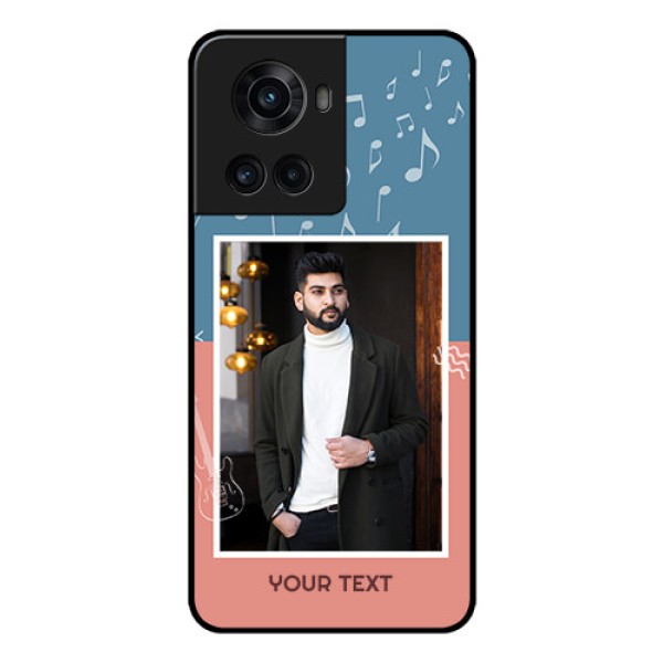 OnePlus 10R 5G Photo Printing on Glass Case - with Color Musical Note Design OnePlus 10R 5G Photo Printing on Glass Case - with Color Musical Note Design