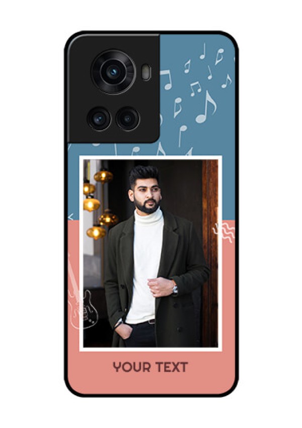 OnePlus 10R 5G Photo Printing on Glass Case - with Color Musical Note Design