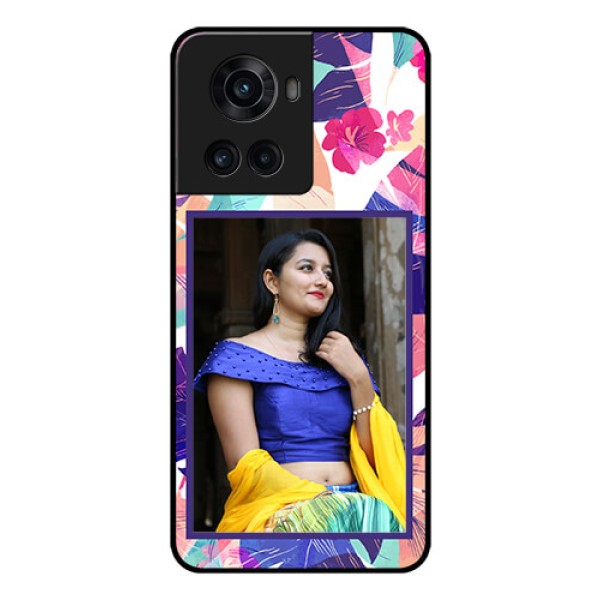 OnePlus 10R 5G Custom Glass Mobile Case - Abstract Floral Design OnePlus 10R 5G Custom Glass Mobile Case - Abstract Floral Design
