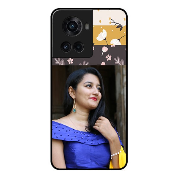 OnePlus 10R 5G Custom Glass Phone Case - Stylish Floral Design
