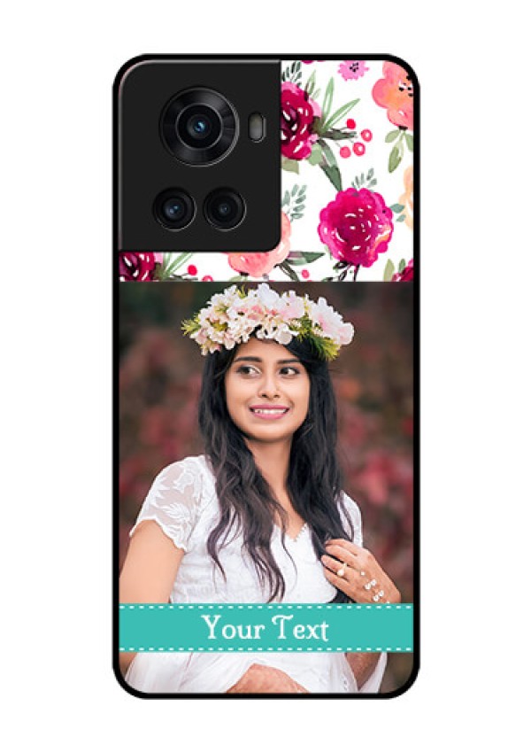 OnePlus 10R 5G Custom Glass Phone Case - Watercolor Floral Design