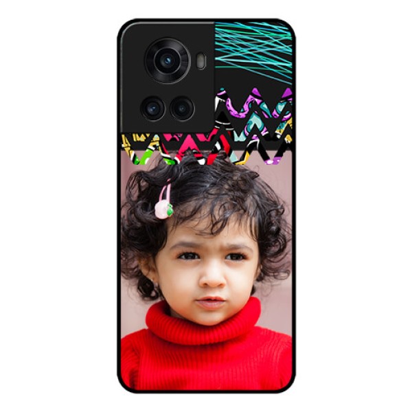 OnePlus 10R 5G Personalized Glass Phone Case - Neon Abstract Design