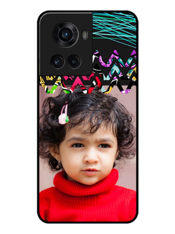 Custom OnePlus 10R 5G Personalized Glass Phone Case - Neon Abstract Design