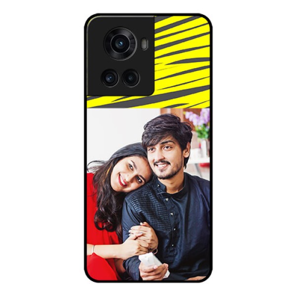 OnePlus 10R 5G Photo Printing on Glass Case - Yellow Abstract Design OnePlus 10R 5G Photo Printing on Glass Case - Yellow Abstract Design