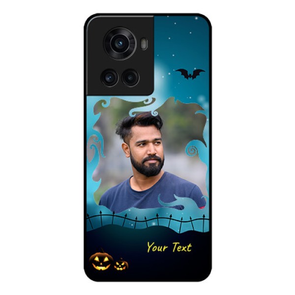 OnePlus 10R 5G Custom Glass Phone Case - Halloween frame design OnePlus 10R 5G Custom Glass Phone Case - Halloween frame design