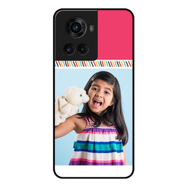 OnePlus 10R 5G Personalized Glass Phone Case - Line art design