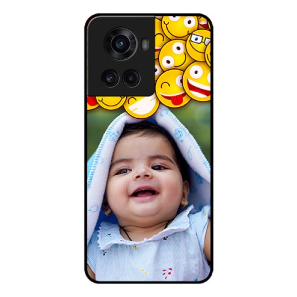 OnePlus 10R 5G Custom Glass Mobile Case - with Smiley Emoji Design OnePlus 10R 5G Custom Glass Mobile Case - with Smiley Emoji Design