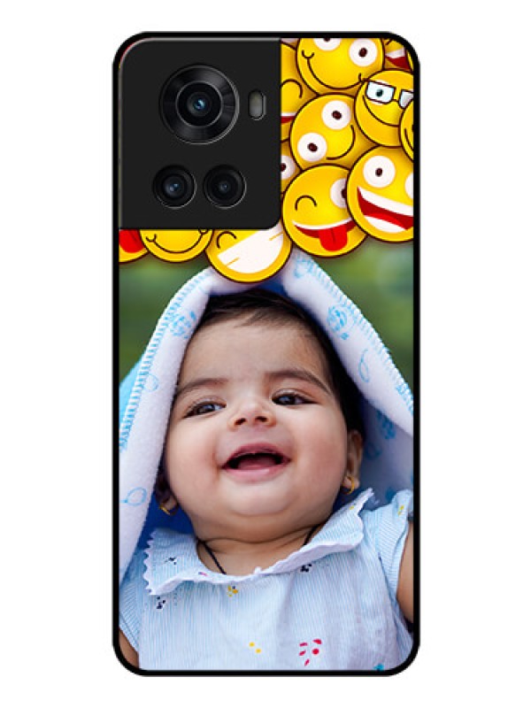 Custom OnePlus 10R 5G Custom Glass Mobile Case - with Smiley Emoji Design