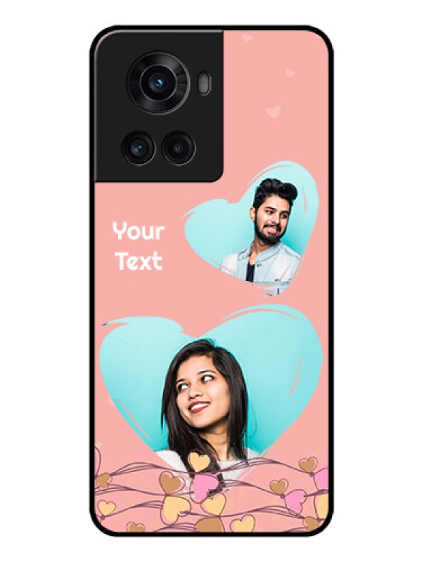 Custom OnePlus 10R 5G Custom Glass Mobile Case - Love Doodle Design