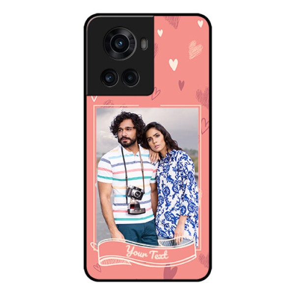 OnePlus 10R 5G Custom Glass Phone Case - Love doodle art Design