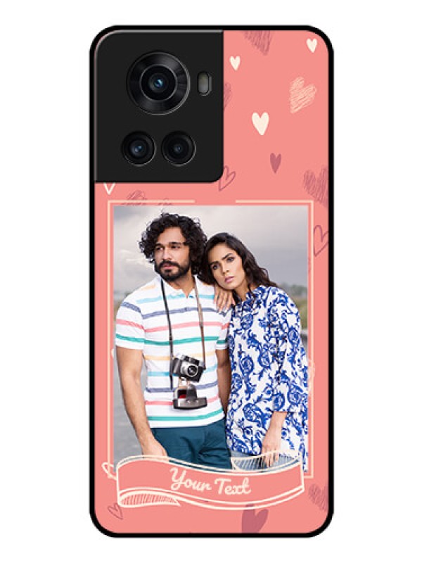 Custom OnePlus 10R 5G Custom Glass Phone Case - Love doodle art Design