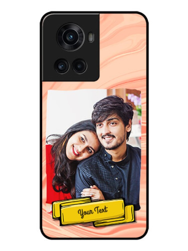 Custom OnePlus 10R 5G Personalized Glass Phone Case - Marble Texture Design