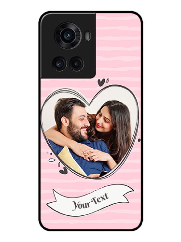 Custom OnePlus 10R 5G Custom Glass Phone Case - Vintage Heart Design