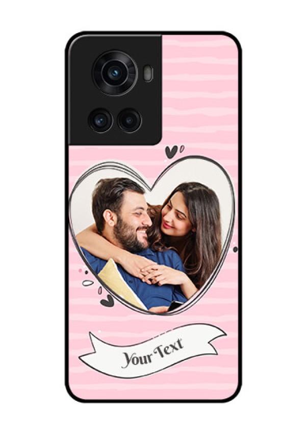 OnePlus 10R 5G Custom Glass Phone Case - Vintage Heart Design