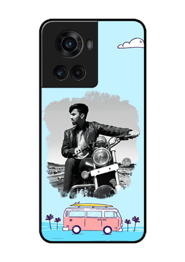 OnePlus 10R 5G Photo Printing on Glass Case - Travel & Adventure Design